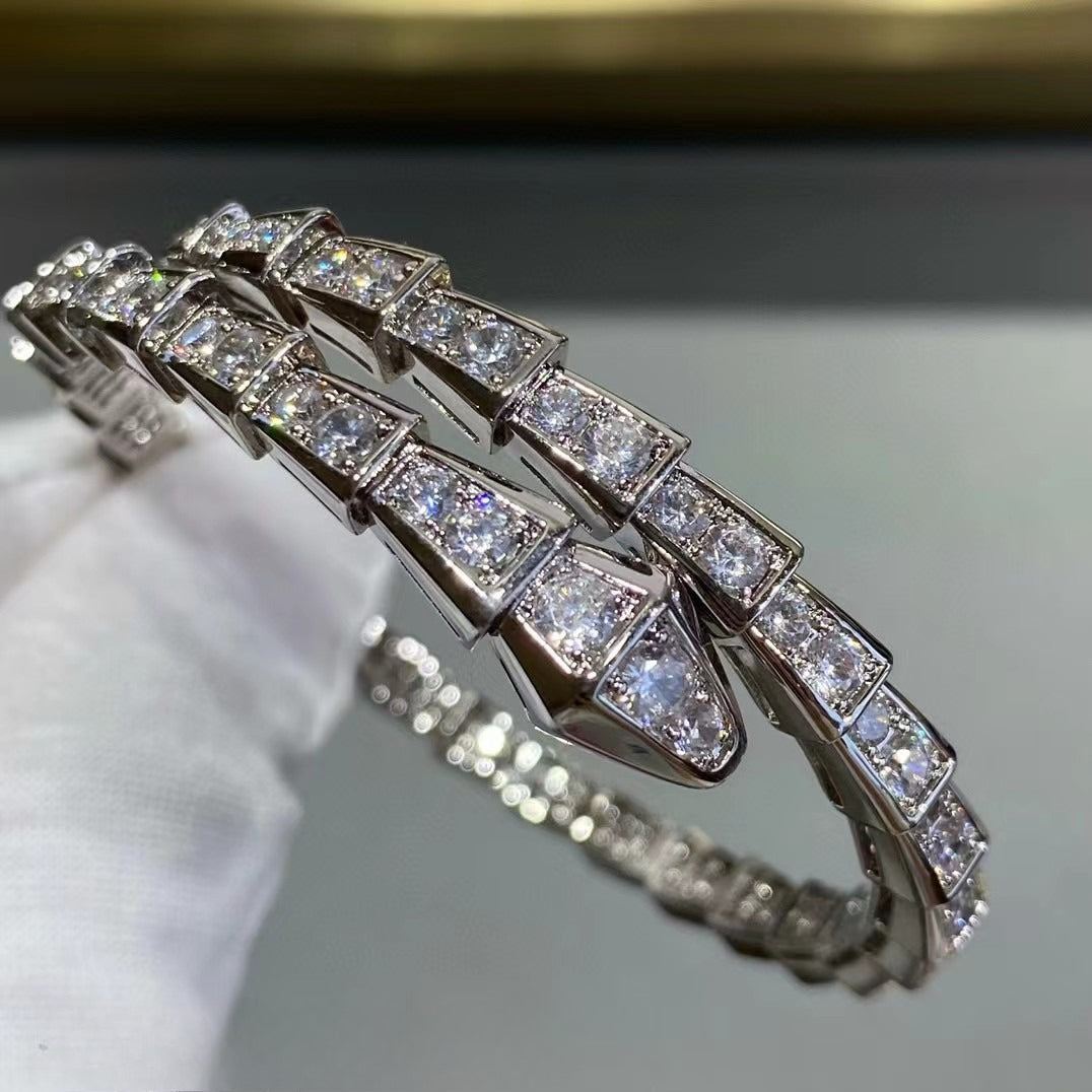 Serpent Aura Bangle – Minimalist Snake Wrap Bracelet, 18K Gold Plated Edition