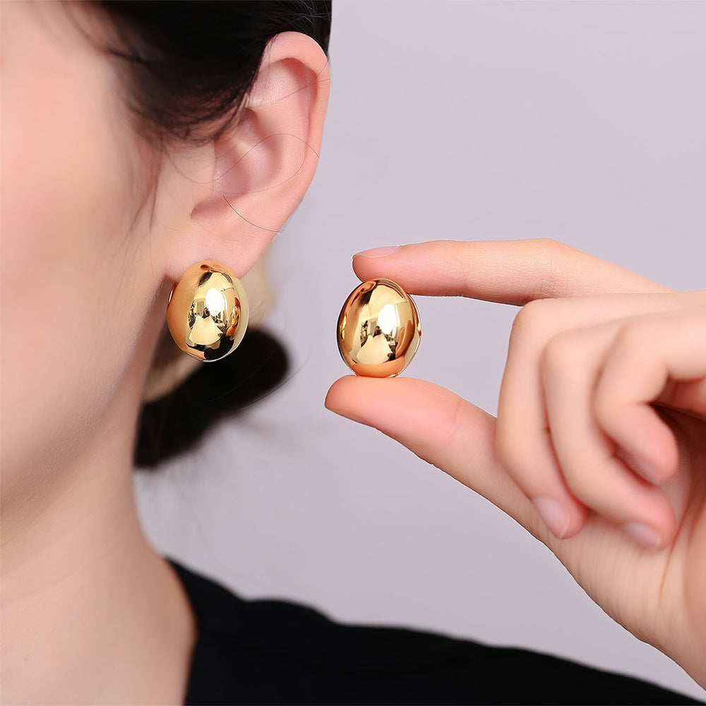 Boucles d'oreilles coquille d'œuf en or vintage 