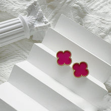 Four-Leaf Clover Earrings for Women – 925 Silver, 18K Gold Plated, Hypoallergenic