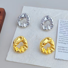 Irregular Pleated Oval Earrings