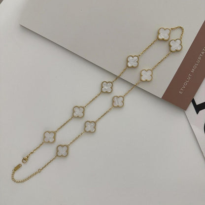 Ten-flower four-leaf clover necklace – Elegant Gift for Her, Waterproof & Tarnish Free