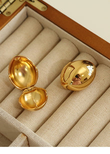 Boucles d'oreilles coquille d'œuf en or vintage 