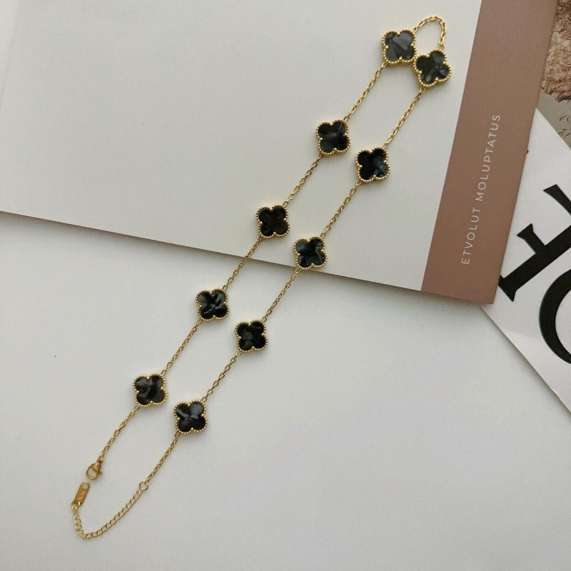 Ten-flower four-leaf clover necklace – Elegant Gift for Her