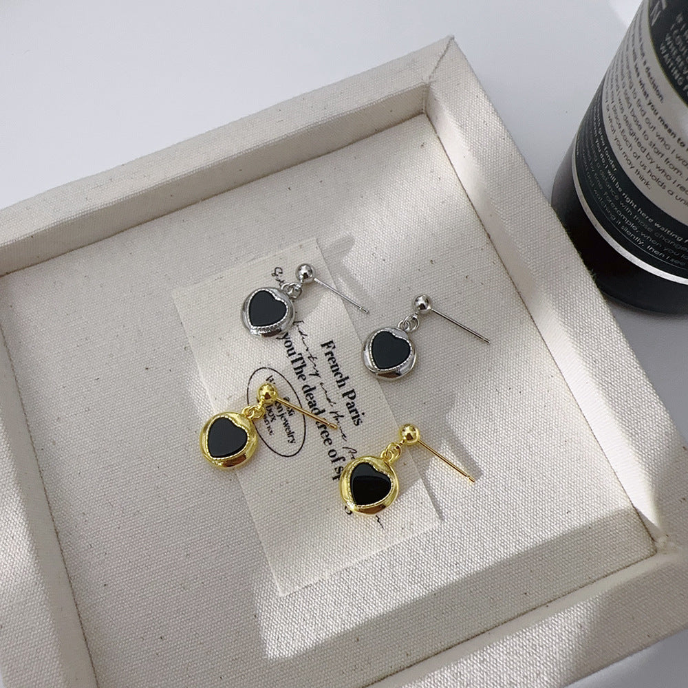 Black Onyx Love Earrings