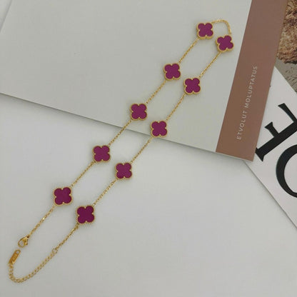 Ten-flower four-leaf clover necklace – Elegant Gift for Her, Waterproof & Tarnish Free