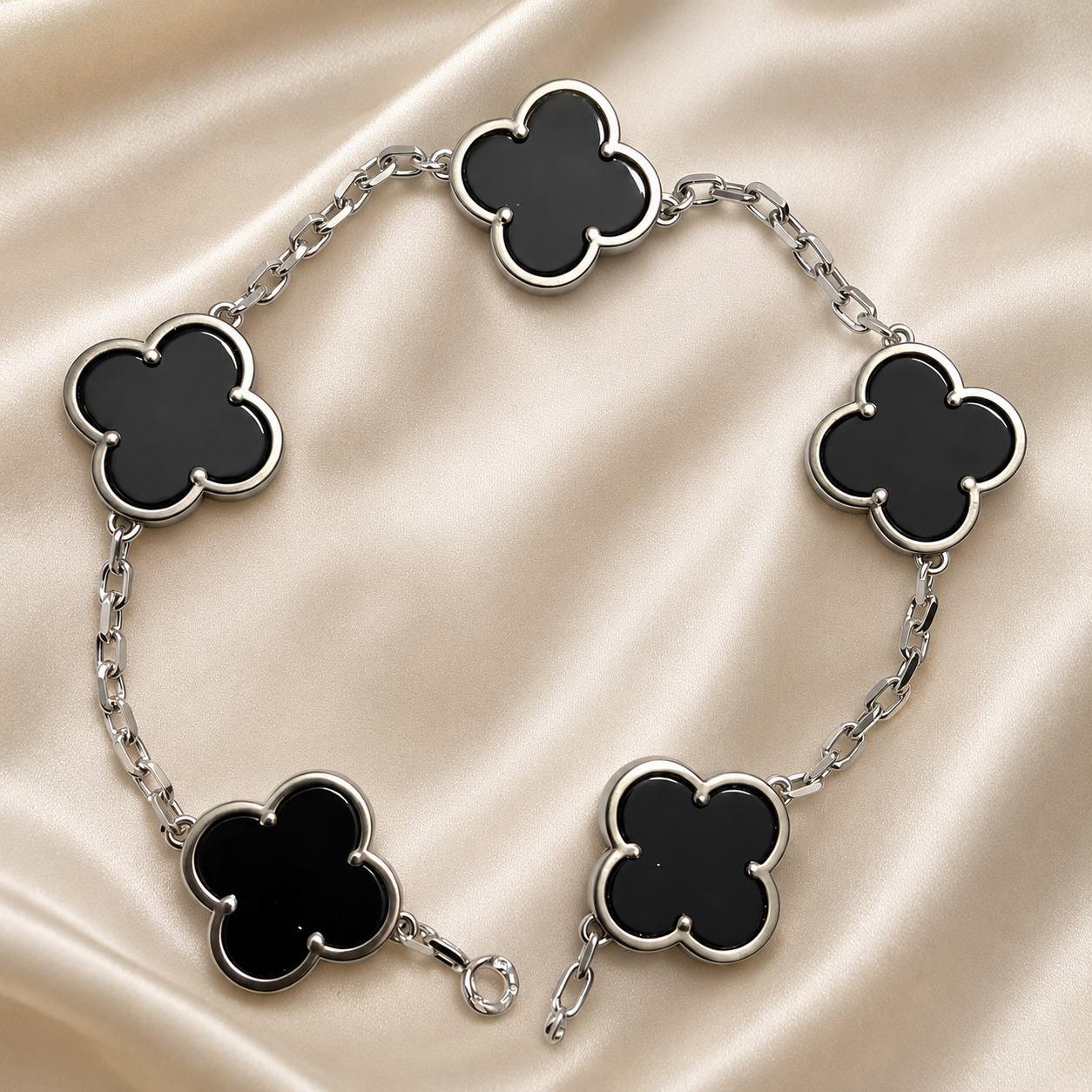 Eternal Clover Pro Bracelet | 18K Gold Plated Luck & Elegance (Silver Chain) LuckCoo