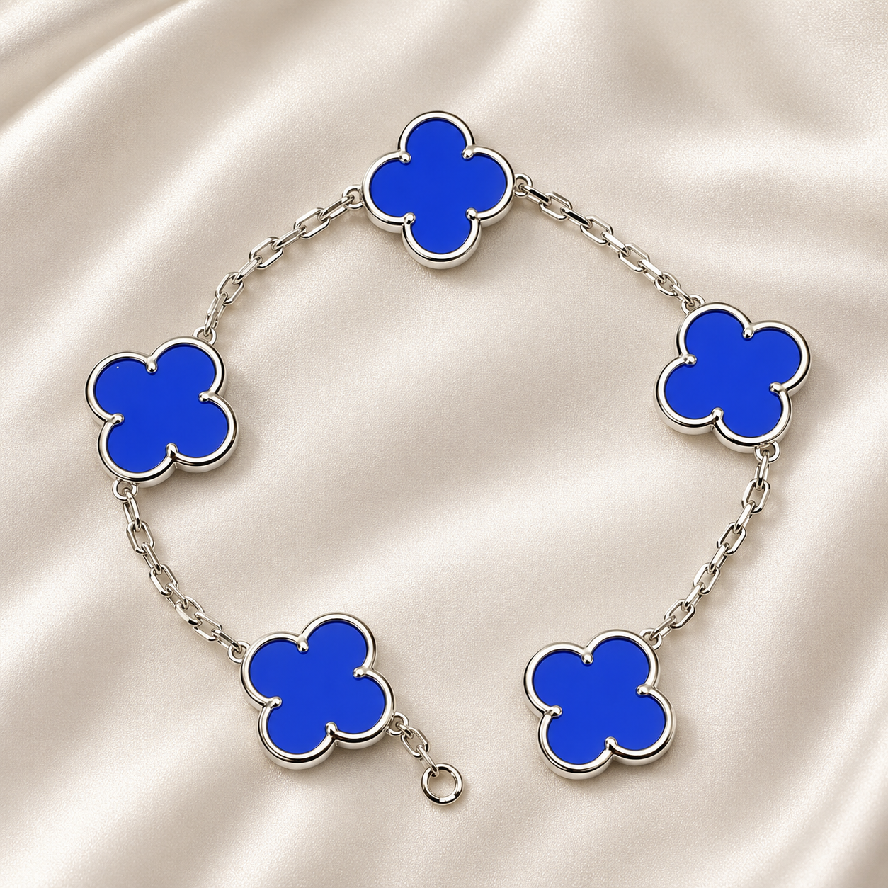 Eternal Clover Pro Bracelet | 18K Gold Plated Luck & Elegance (Silver Chain) LuckCoo