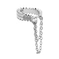 Crystal Double Chain Ear Cuff – Silver Tone, No Piercing