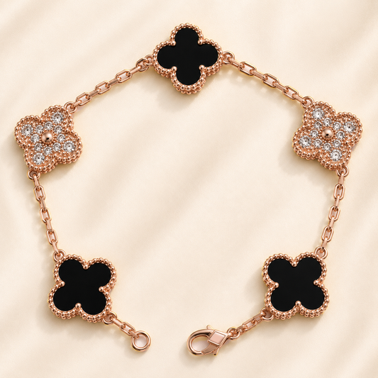 Eternal Clover Pro Bracelet | 18K Gold Plated Luck & Elegance (Rose Gold Chain)