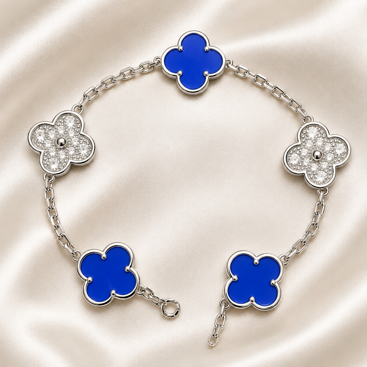 Eternal Clover Pro Bracelet | 18K Gold Plated Luck & Elegance (Silver Chain) LuckCoo