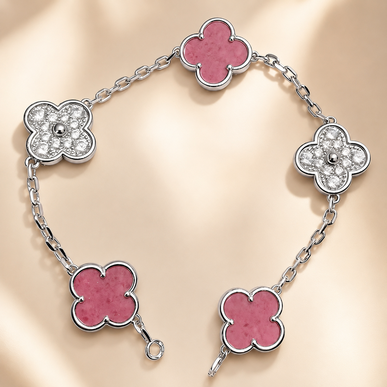 Eternal Clover Pro Bracelet | 18K Gold Plated Luck & Elegance (Silver Chain) LuckCoo