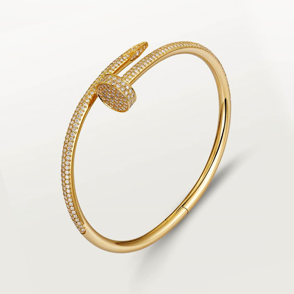 Unisex Nail Screw Bracelet – Tarnish-Free Stainless Steel Bangle, Stackable Edgy Jewelry