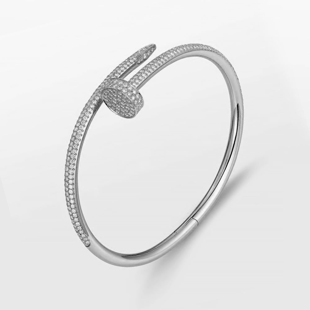 Unisex Nail Screw Bracelet – Tarnish-Free Stainless Steel Bangle, Stackable Edgy Jewelry