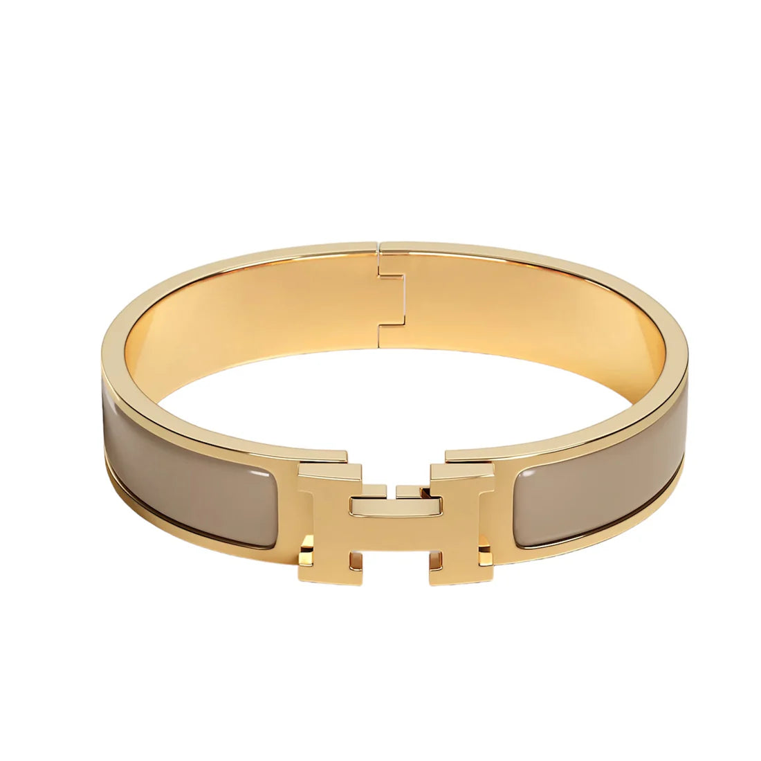 Signature H-Clasp Bangle – Minimalist & Secure Lock Bracelet, Everyday Luxury