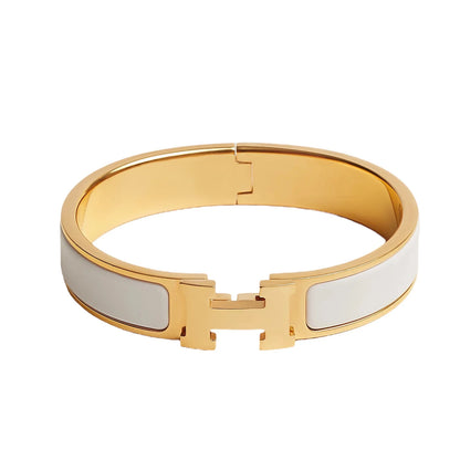 Signature H-Clasp Bangle – Minimalist & Secure Lock Bracelet, Everyday Luxury