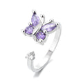 Purple Butterfly Spinner Ring