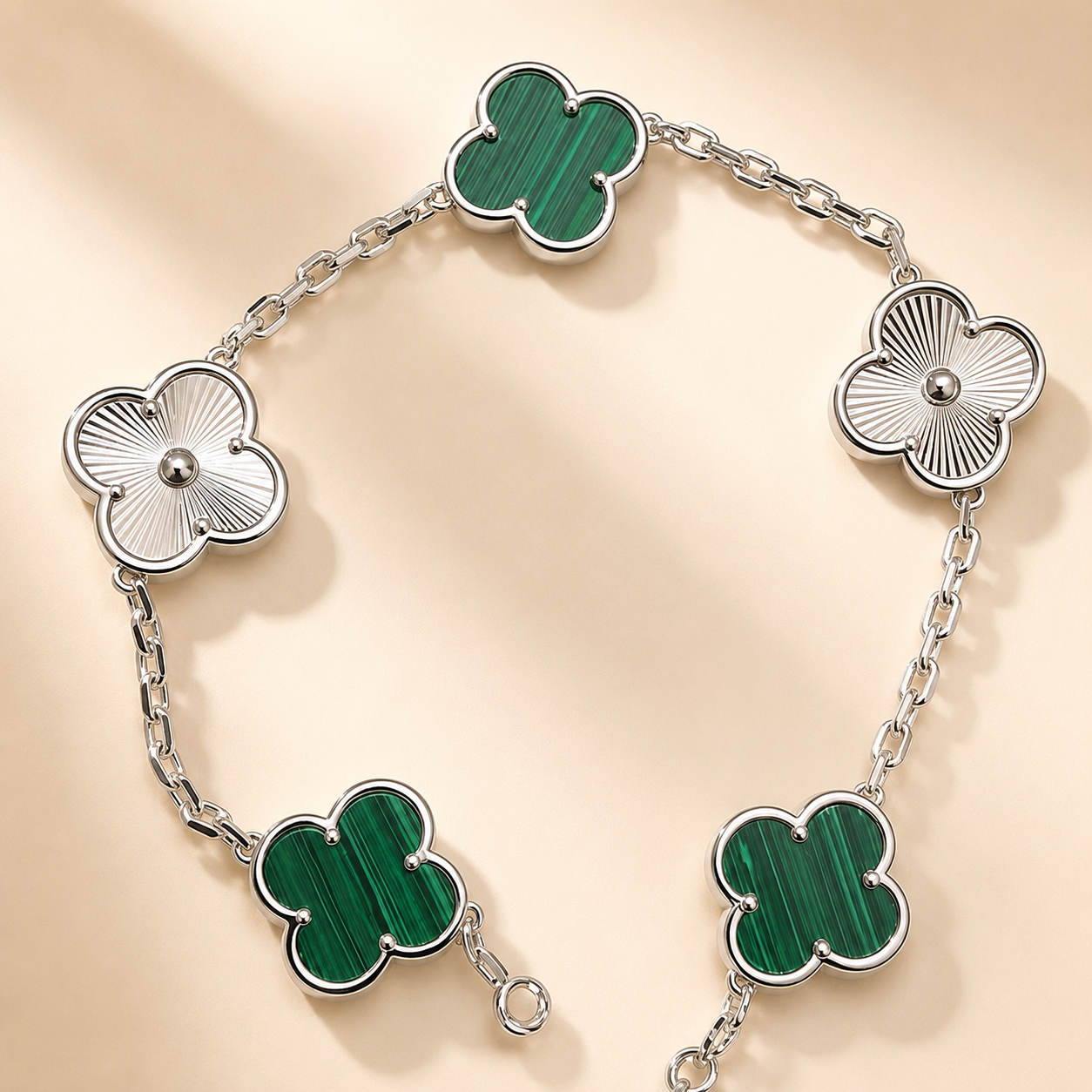 Eternal Clover Pro Bracelet | 18K Gold Plated Luck & Elegance (Silver Chain) LuckCoo