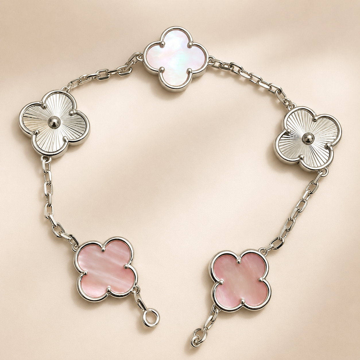 Eternal Clover Pro Bracelet | 18K Gold Plated Luck & Elegance (Silver Chain) LuckCoo