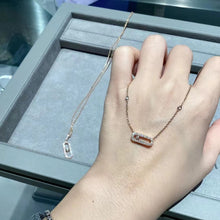 Rose gold-tone pavé open link necklace detail