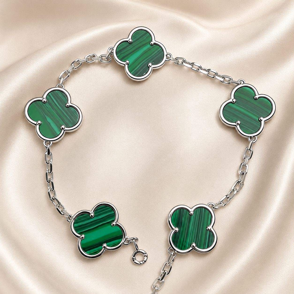 Eternal Clover Pro Bracelet | 18K Gold Plated Luck & Elegance (Silver Chain) LuckCoo