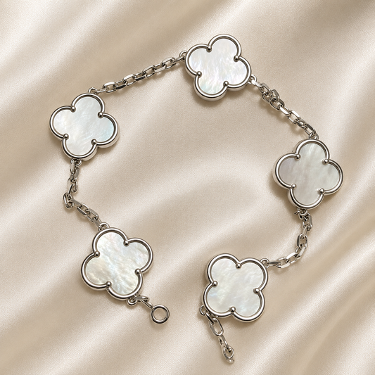 Eternal Clover Pro Bracelet | 18K Gold Plated Luck & Elegance (Silver Chain) LuckCoo