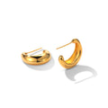 Boucles d'oreilles minimalistes demi-rondes en forme de C 