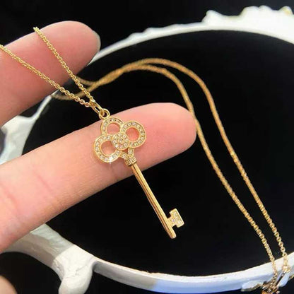 Key necklace iris cross snowflake collarbone chain