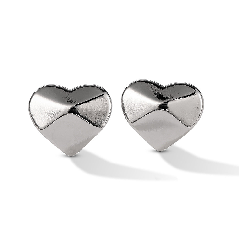 Boucles d'oreilles lisses Fashion Simple Love 