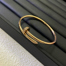 Unisex Nail Screw Bracelet – Tarnish-Free Stainless Steel Bangle, Stackable Edgy Jewelry