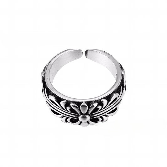 CH-S925 Silver Plated Vintage Open Hip Hop Ring（11）