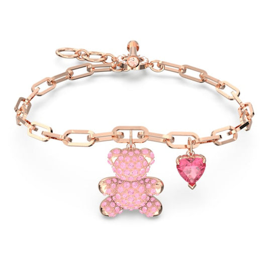Classic Bracelet – Pink Bear crystal teddy bear heart bracelet