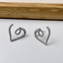 Boucles d'oreilles coeur spirale ligne 