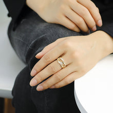Bague chaîne cubaine sertie de diamants 