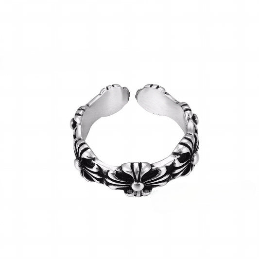 CH-S925 Silver Plated Vintage Open Hip Hop Ring（12）