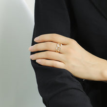 Bague chaîne cubaine sertie de diamants 