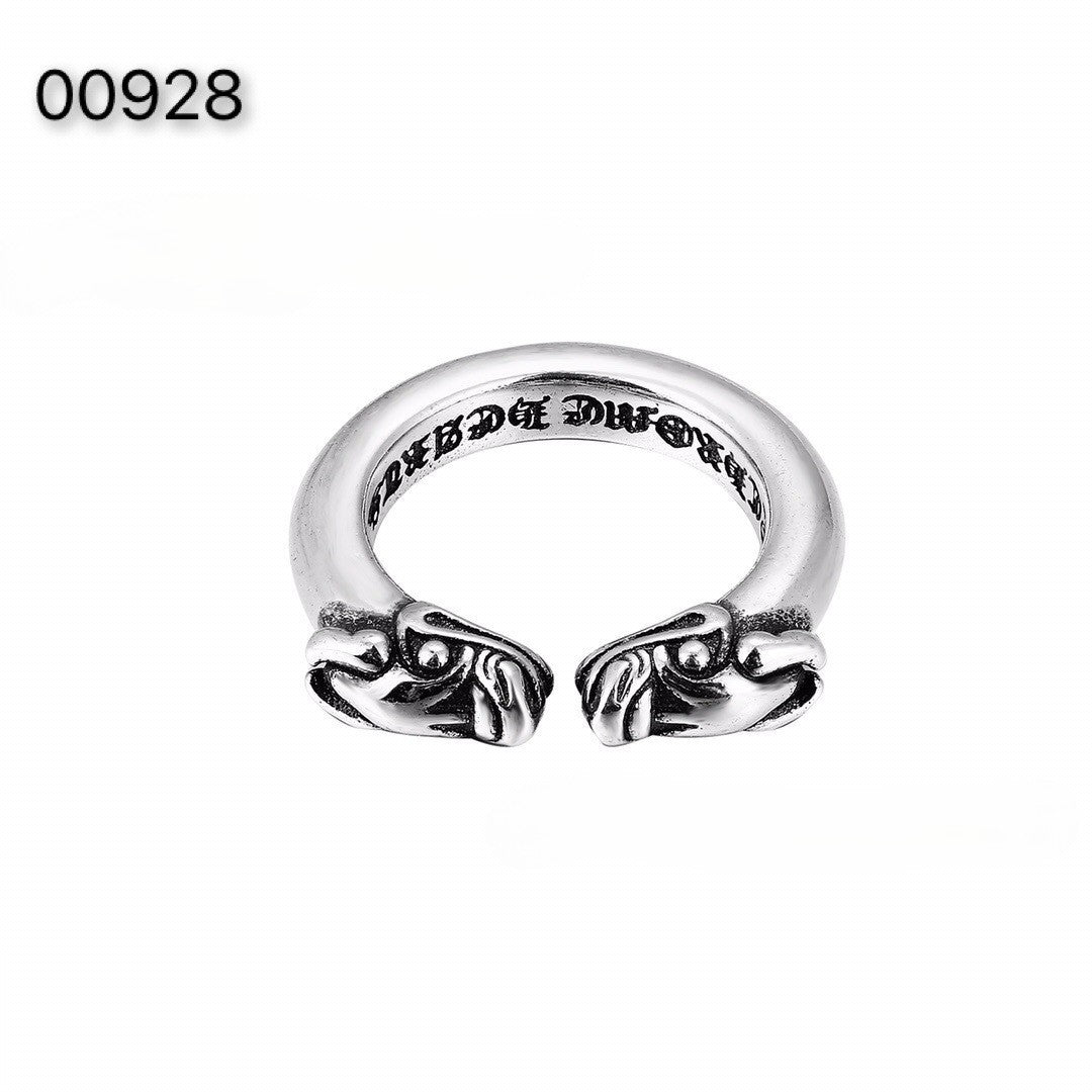 CH-S925 Silver Plated Vintage Open Hip Hop Ring