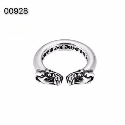 CH-S925 Silver Plated Vintage Open Hip Hop Ring