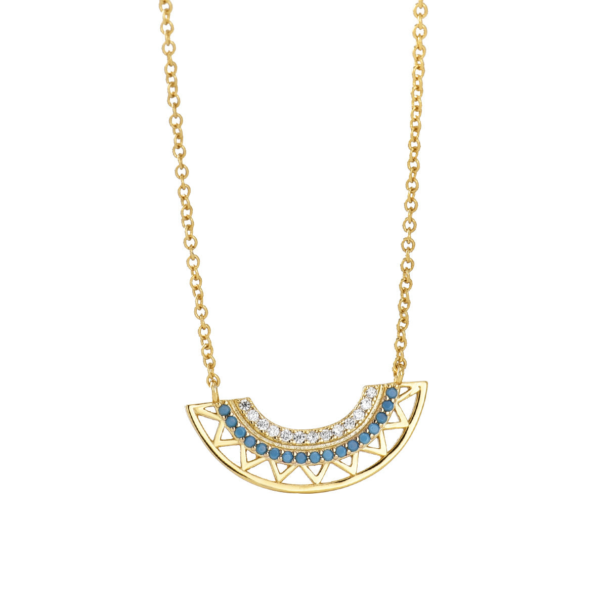 Collier éventail géométrique de style bohème 