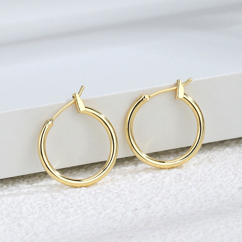 Boucles d'oreilles rondes lisses minimalistes 