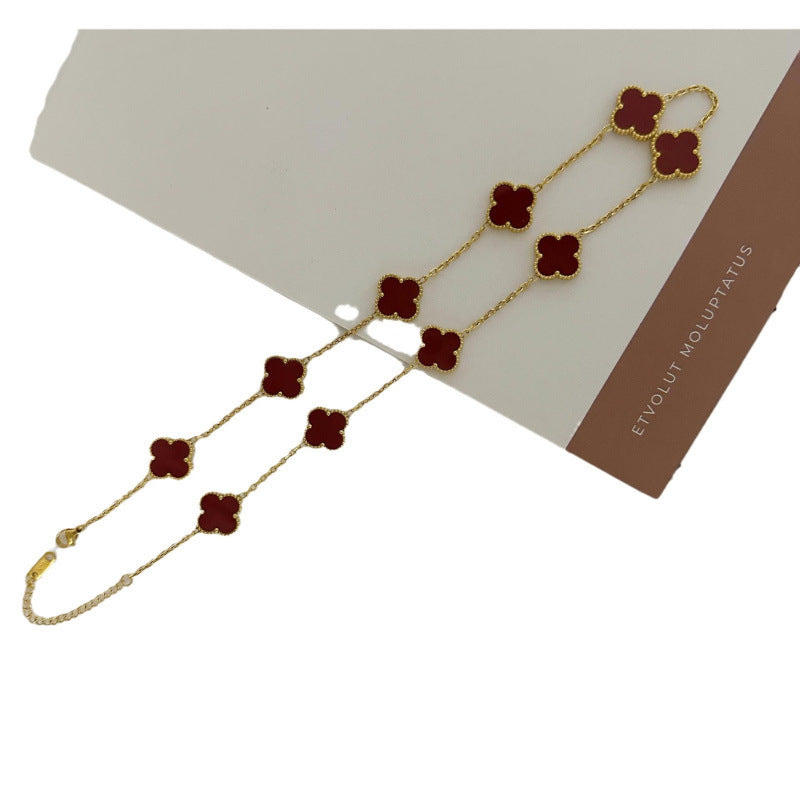 Ten-flower four-leaf clover necklace – Elegant Gift for Her, Waterproof & Tarnish Free