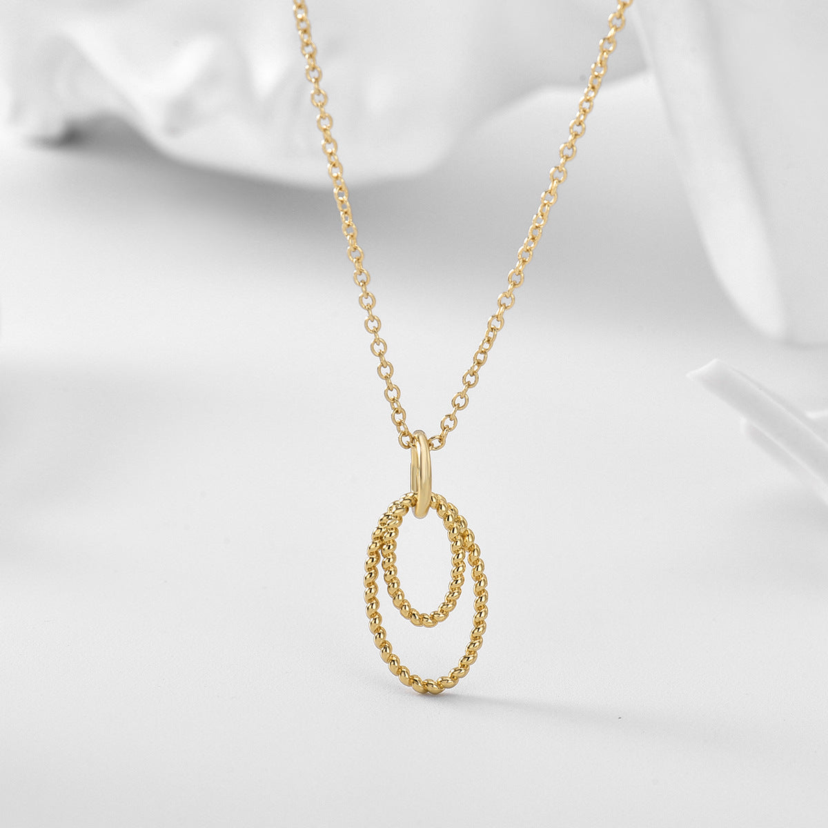 Simple Pop Double-ring Necklace