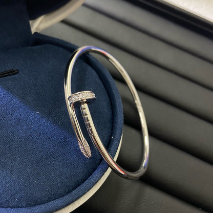 Unisex Nail Screw Bracelet – Tarnish-Free Stainless Steel Bangle, Stackable Edgy Jewelry