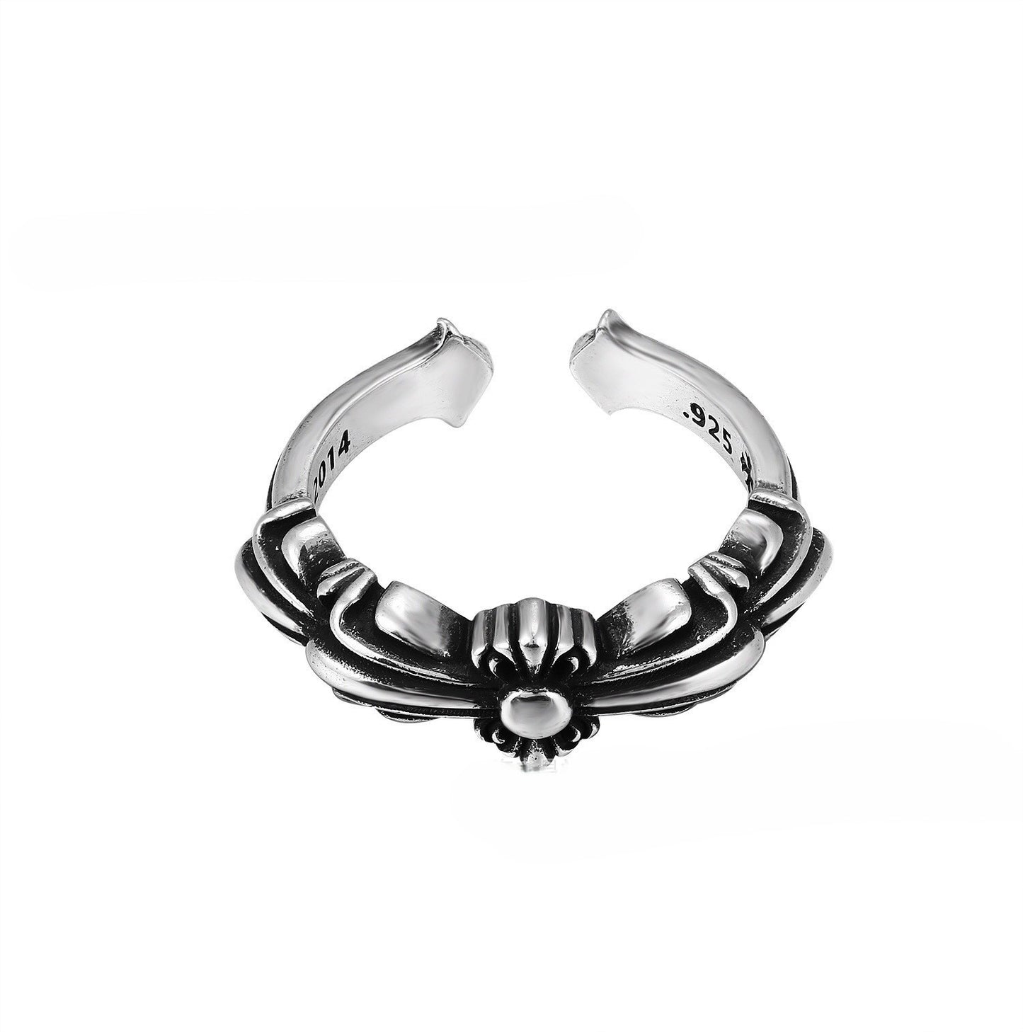 CH-S925 Silver Plated Vintage Open Hip Hop Ring