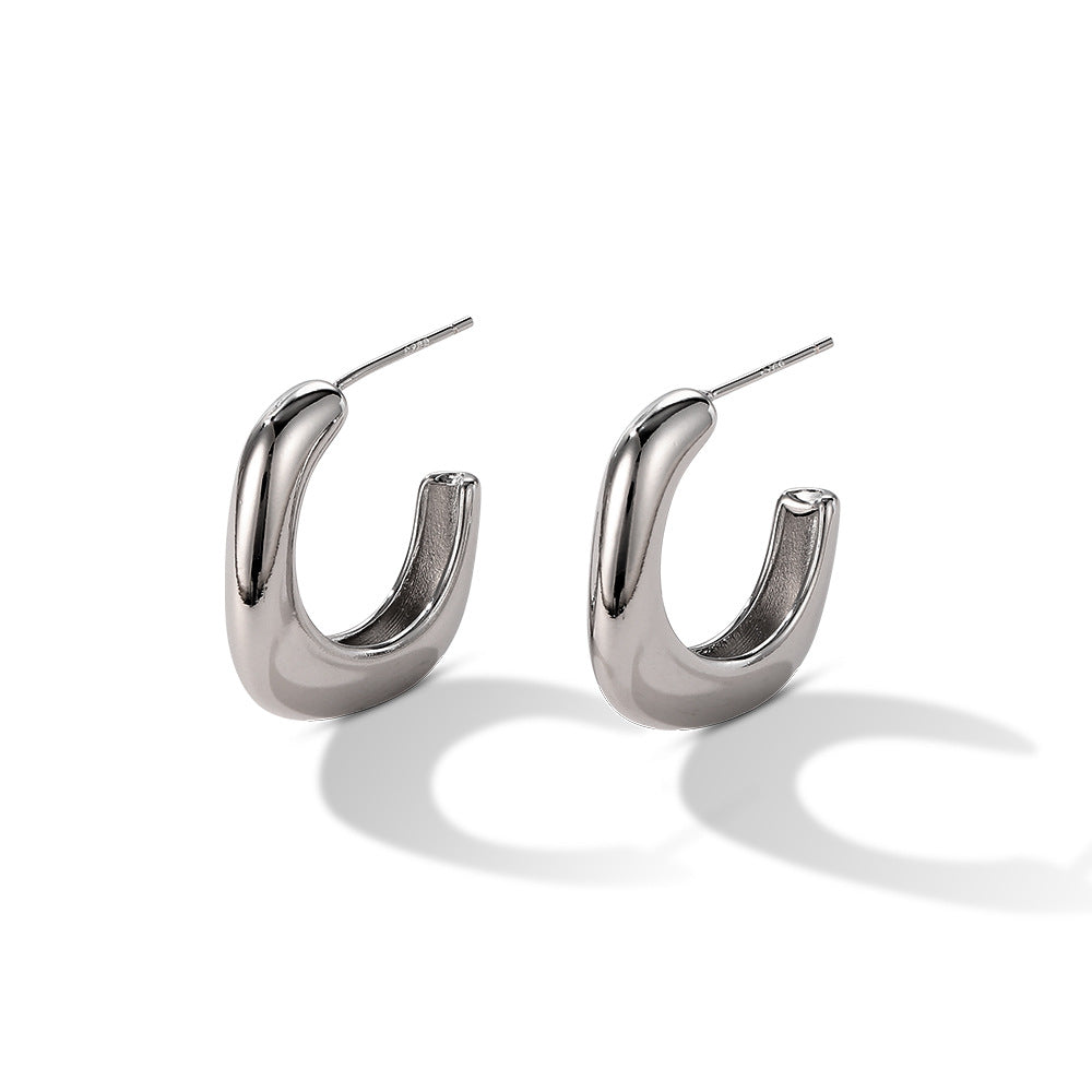 Boucles d'oreilles géométriques en forme de U 