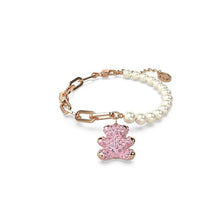 Beating Heart Teddy Bear Crystal Bracelet
