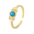 Bague queue de lune turquoise sertie 