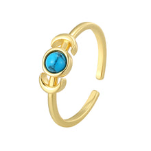 Bague queue de lune turquoise sertie 