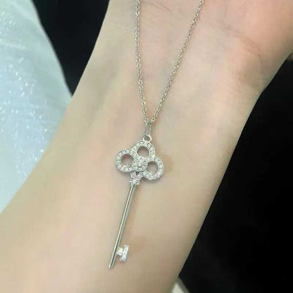 Key necklace iris cross snowflake collarbone chain