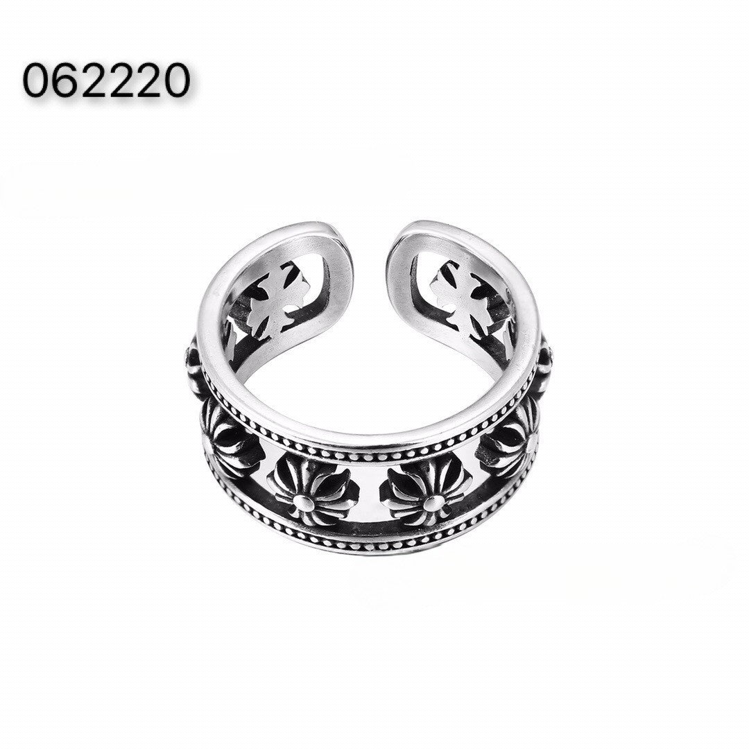 CH-S925 Silver Plated Vintage Open Hip Hop Ring