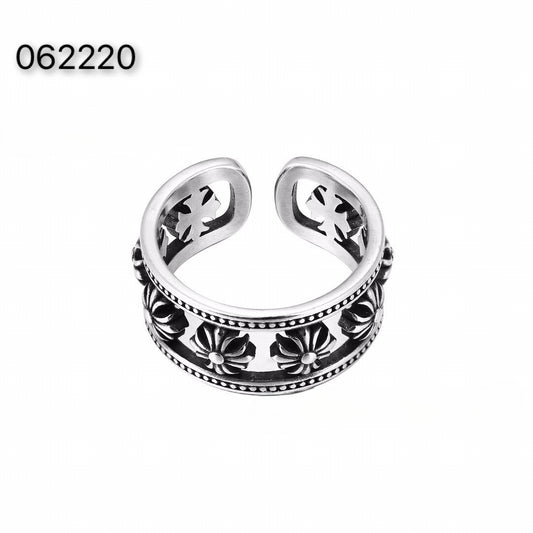 CH-S925 Silver Plated Vintage Open Hip Hop Ring（3）